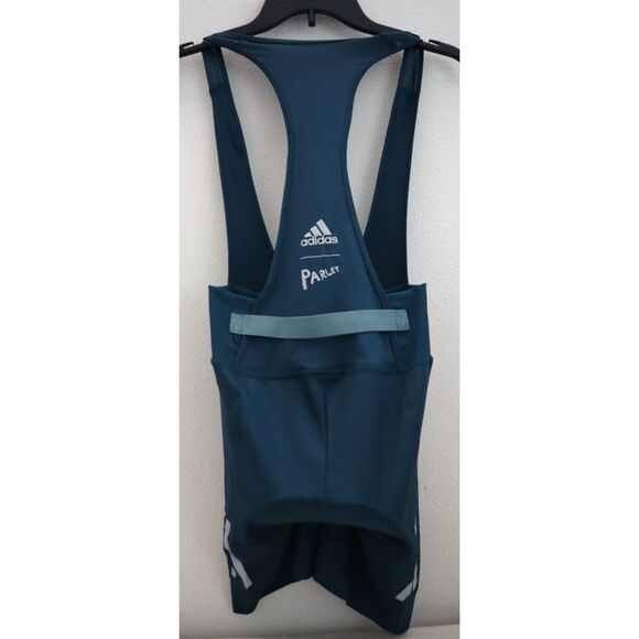 Adidas HM3159 Women Sz S Utility Green The Parley Padded Bib Cycling Shorts - Picture 2 of 10